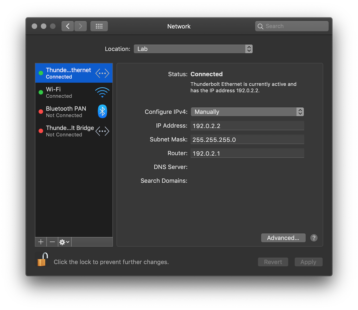 Configuring a static IP on macOS